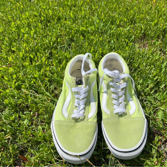 Vans Shoes - Vans Green and White Sneakers Suede Canvas Low-Top